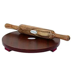 Primed 10 Inch Ply Wood Chapati Maker With 12 Inch Wooden Rolling Pin/Chakla Belan (10 Inch Chakla With 12 Inch Wooden Belan)