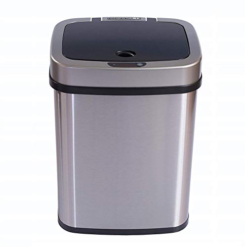 Preisvergleich Produktbild JHSHENGSHI Sensor Mülleimer,Automatischer Papierkorb Abfalleimer umweltfreundlich Küche Badezimmer Wohnzimmer(12 l, Edelstahl)