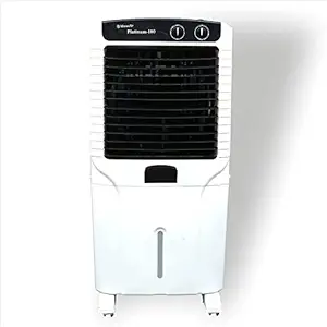 Moonair Plastic Platinum 100 Desert Air Cooler With 100 Liters Water Tank; High Density HoneycombPads; 5 Fin Power Flow Blade; Castor Wheels For easy Movement; 4 Way Air Deflection; Low Power Consumption; 3 Speed; (100-L ,Black and White)