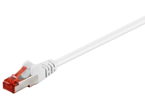 Wentronic 95501 Cat6 Netzwerkkabel S/FTP (2x RJ45 Stecker, PIMF doppelt geschirmt) weiß