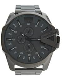 Louis Villiers. Reloj para hombre, de 50 mm, en acero gris, con pulsera marrón de acero LVAG8912-13