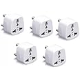 Kilo Cool HVAC Set of 5 Traveler Conversion 3 Round Pin Universal Power Adapter for USA, UK, China & More to India (Type D) Three Pin Plug