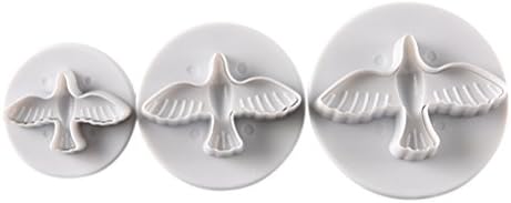 XSMN 1 Set (3 Pcs) Dove Plunger Cutters Sugarcraft Cake Decorating