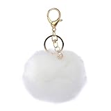UhoMEy Imitation Rabbit Fur Ball Handbag Charm Keyring Pom Pom Cell Phone Car Keychain