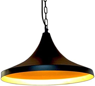 Lamps and Light, Iron, New Vintage Industrial Pendant Light, Black Shade, Loft Bar Ceiling Lamp For Kitchen, Bedroom, Living Room, Office, Restaurant, Coffee Bar, 40 x 40 x 24 cm, Black inside Gold