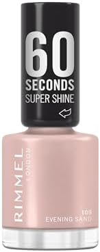 Rimmel 60 Seconds Super Shine Smalto, Smalto asciugatura rapida, Colore vibrante, A lunga tenuta, 8 ml, 109 Evening Sand