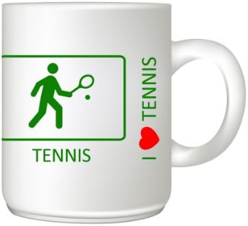 Eat Sleep Tennis - I Love Tennis Coffee &amp; Tea Mug - Great Tennis Players Gift - 11 oz Ceramic Mug