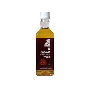 Pure & Sure Organic Castor Oil 500ml | Hexane Free Castor Oil | Castor Oil Cold Pressed Edible | Castor Oil for Hair