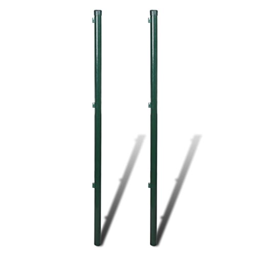 Piquet De Clôture TENAX En Fer Verni - Hauteur 1,75 M, Couleur Vert - Pour Grillage Et Fil De Fer - 2