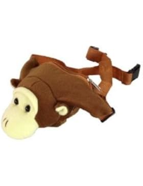 Foxxeo 11019-STD | Affen Gürteltasche Gürtel Tasche Hüftbeutel Affenhüftbeutel braun brauner Hüft Beutel Kindertasche...