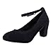 Produktbild Mymyguoe Damen Pumps Mary Jane Halbschuhe High Heels 5cm mit Blockabsatz Riemchensandale Runder Kopf Flacher Mund Dicke Ferse mit Einem Knopf schnallen einfache Wilde Schuhe