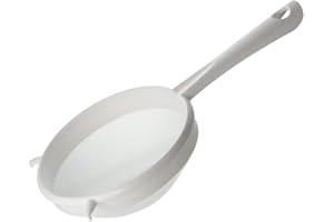 Fackelmann Sieve 19cm⌀, Strainer, Large, Fine Mesh, Plastic, 19x7x34cm, White