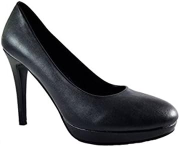 UK STREET FASHION New Womens Mens High Heel Cross Dresser Round Toe Drag Queen Court Shoes (10 UK, Black Matte)