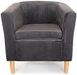 Fabric Velvet Tub Chair Home or business use (DEEP GREY VELVET)