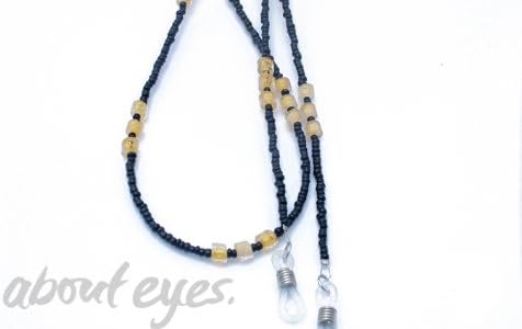 146 Black & Yellow Bead Glasses Retainers Chain Holiday