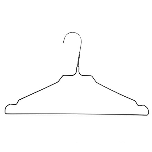 Hangerworld Metallkleiderbügel mit schwarzer Kunststoffbeschichtung, 40 cm breit, 100 Stück - 2
