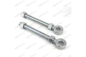 Wyre Direct 2 Adjustable Gate Hinges Eye Bolts 16mm X 200mm Long 8" Pair M16 Galvanised