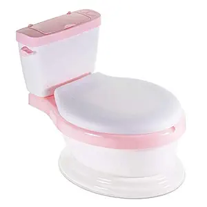 WISHKEY Plastic Comfortable Baby Western Style Toilet Training Pink Potty Seat for Kids with Upper Closing Lid and Removable Bowl (Pack of 1 Pink)