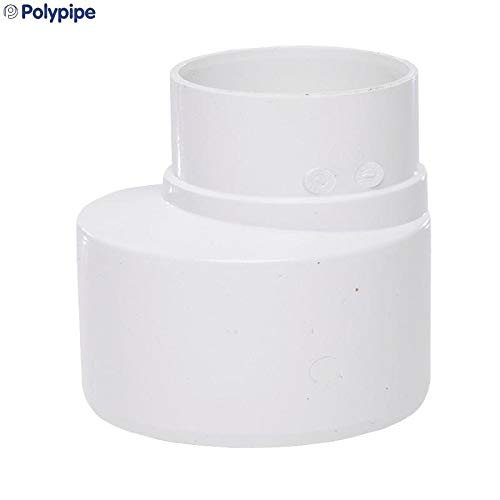 Polypipe Ring Seal Soil 110mm to Rainwater 68mm Reducer Adaptor Converter SD46w White