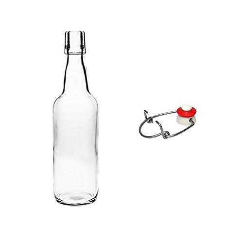 Viva-Haushaltsware – 2x leere Glasflasche 500 ml mit Bügelverschluss aus Porzellan zum selber befüllen, inkl 2 Beschriftungsetiketten - 3