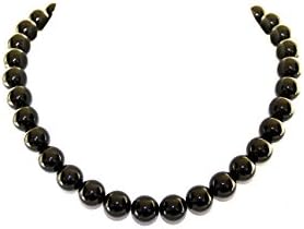 12mm Black Onyx Necklace 16 inches