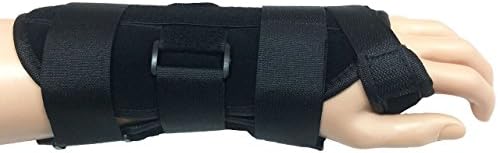 Wrist Support Splint with 3 Metal plates (top and bottom) for Carpal Tunnel, Strain, Sprains and Arthritis - New design with velcro closures to secure metal bars