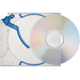 200 Stk. EJECTOR e-slimcase - Kickout Case für 1 CD/DVD transparent/blau / Innovative Medienverpackung mit hoher Schutzwirkung für Ihre wertvollen Medien