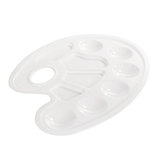 GWHOLE 3er Set Mischpaletten Palette Kunststoff Malsets mit 10 Mulden, Griffloch - 3