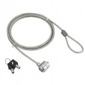 Gembird LK-K-01 câble antivol Argent 1,8 m - Câbles antivol (Argent, Clé, Chlorure de polyvinyle, Acier, 1,8 m, 4 mm, 100 g)