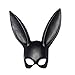 Produktbild Sexy Cosplay Costume Party PP Rabbit Ears Mask Girl Women Mask Black White Cute Funny Halloween Fancy Decoration