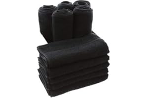 aztex Asciugamani da Parrucchiere, Asciugamani da Salone, Asciugamani, 50 x 85 cm - Nero (Confezione da 10)