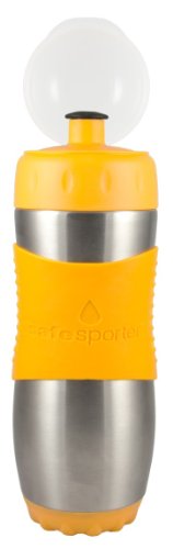 Kid Basix KB-SafeSporter - Botella infantil con boquilla (475 ml), color amarillo