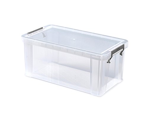 WhitefurzeAllstore Container with Silver Clamp, Plastic, Natural, 7.5 Litre