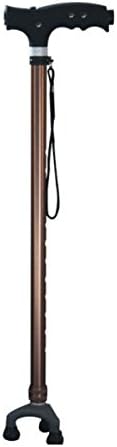 Multifunctional Aluminum Telescopic Elderly Crutch Magnetism Massage Handle Tripod Anti-skid Older Cane,Gold