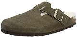 Obermaterial:Velourleder BIRKENSTOCK Damen Boston Pantoffeln, Grün Vert Forest, 39 EU