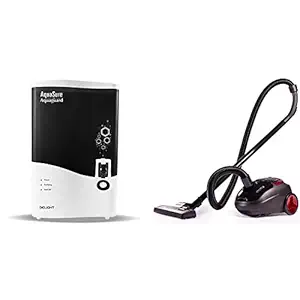 Eureka Forbes Aquasure from Aquaguard Delight (Ro+Uv+Mtds) 7L Water Purifier,6 Stages of Purification (White) & Eureka Forbes Trendy Zip 1000-Watt Vacuum Cleaner (Black/Red)