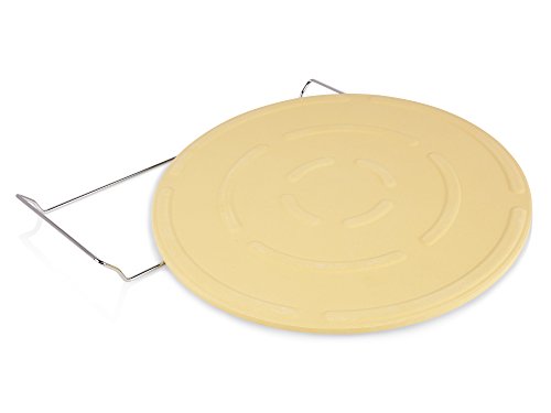 Sänger Pizzastein | Runde Form – Durchmesser 38 cm | Die Lieblingspizza ganz einfach perfekt zubereiten | Ein knuspriger Pizzaboden ist garantiert | Mit praktischer Metall Halterung - 2