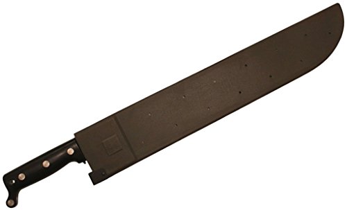 MACHETE Bolo (Klingenlänge: 45cm, Gesamtlänge: 59cm) mit Sägerücken, Gürtelhalter, Kunststoff-Scheide und Messerschärfer – Buschmesser Haumesser Messer – für Camping, Outdoor, Garten, Survival – original Inet-Trades GmbH Produkt - 2