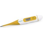 SOLMIRA - Digital Thermometer, Accurate &plusmn;0.1&deg;C, Flexible Tip, Oral/Rectal/Armpit, Waterproof IP54, Sound Notice, Case Include