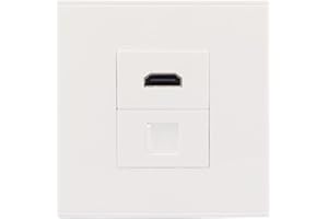 SAMTN Para HDMI placa de pared, con CAT6 RJ45 hembra a hembra, blanco