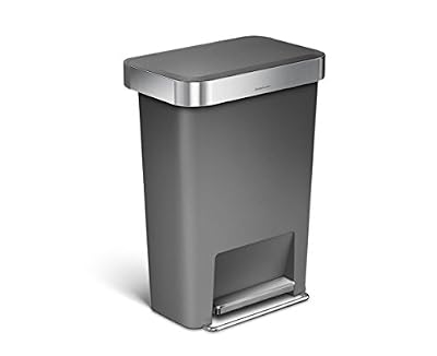 Simplehuman Simple Human CW1386CB Poubelle à Bac à Ordure Plastique Gris 32 x 47 x 63,5 cm 45 L
