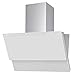 Produktbild Design Qualität Kopffreie Dunstabzugshaube schräg Haube diagonal Wandhaube VLANO ERIS 600 WHITE / 60 cm / Glas Design / Touch Control / ECO LED / 50 dB / Extra leiser Motor / weiß / INKL Rückschlagventil / INKL Abluftrohr (ca 2m )