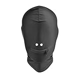 BESTOYARD Breathable Head Mask Black Blindfold Face Cover Spandex Mouth Open Hood Mask Costumes Unisex