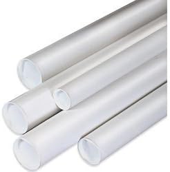 Box Partners P4012W 4 in. x 12 in. White Mailing Tubes with Caps
