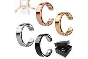 LuWomenre Ring Damen Wechseljahr,4 Stück Magnetring Wechseljahre Magnetfeldtherapie Ring,Verstellbare VitalRing Zur Angstreduktion & Besseren Schlafen,Geschenk für Frauen Herren Damen