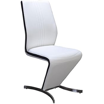 Furniture Mill Outlet Isabella Z White Black Leather Dining Chair