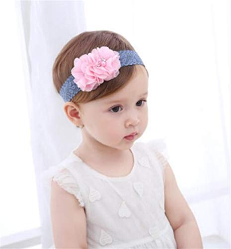 Preisvergleich Produktbild MwaaZ Kosmetik Haarschmuck Baby Lace Haarband Blumenschmuck Stirnbänder mit Strass (Pink)