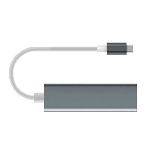 Yehua® USB-C Multiport – Konverter Type-C 3 Häfen USB 3.0 – LAN – Adapter Type-C Hub Mit Netzwerk – Adapter (Grey) - 2