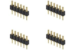 Treedix 4 pines Pogo con resorte chapado en oro, 7,5 mm de largo, conector macho de resorte Pogopin, conector de objetivo a través de PCB (6 pines macho)