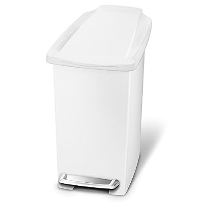 Simplehuman Poubelle à pédale Plastique, Plastique, blanc, 10 L